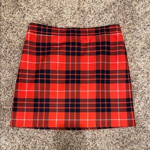 J. Crew Red and Black Plaid Mini Skirt